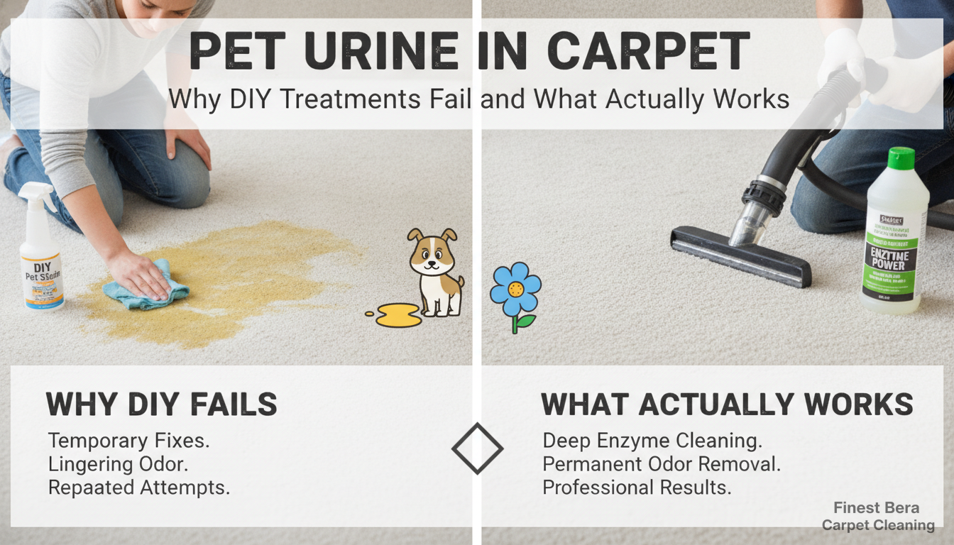 Pet Urine in Carpet: Why DIY Treatments Fail and What Actually Works